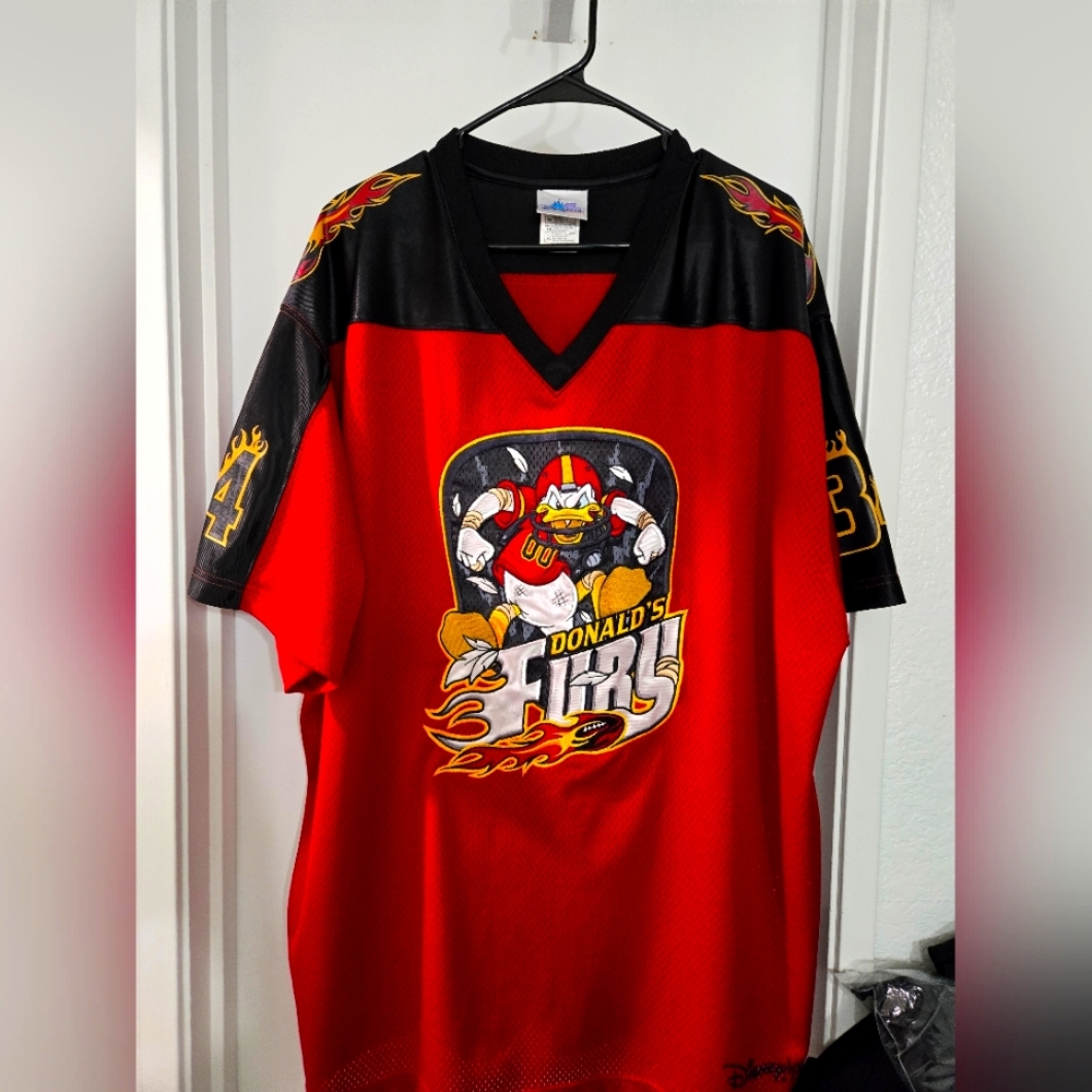 Disney Vintage Red Graphic  Football Jersey